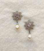 White pearl earrings