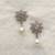 White pearl earrings