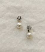 White pearl earrings