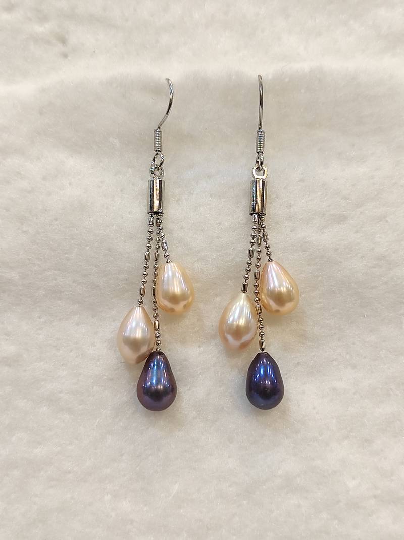 White pearl earrings