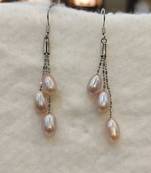 White pearl earrings