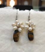 White pearl earrings