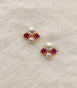 White pearl earrings
