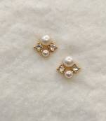 White pearl earrings