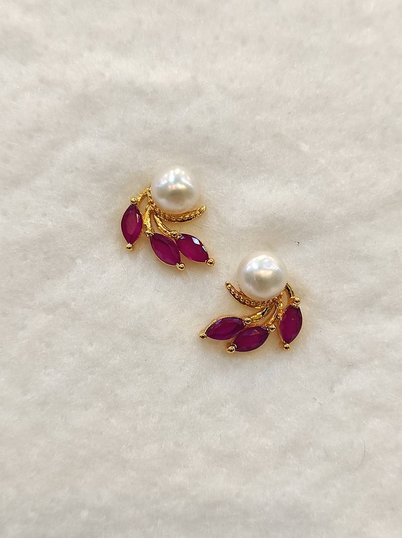 White pearl earrings