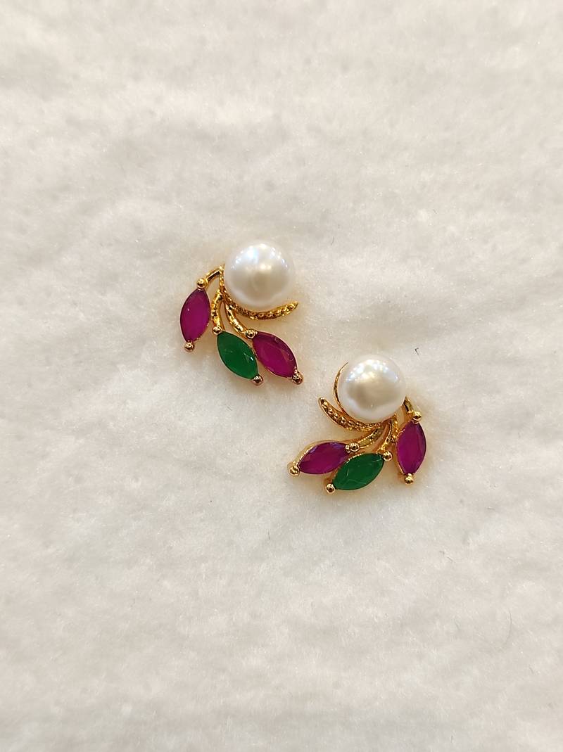 White pearl earrings
