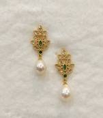 White pearl earrings