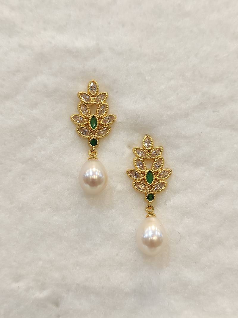 White pearl earrings