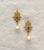 White pearl earrings