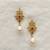 White pearl earrings