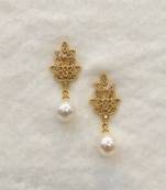 White pearl earrings