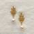 White pearl earrings