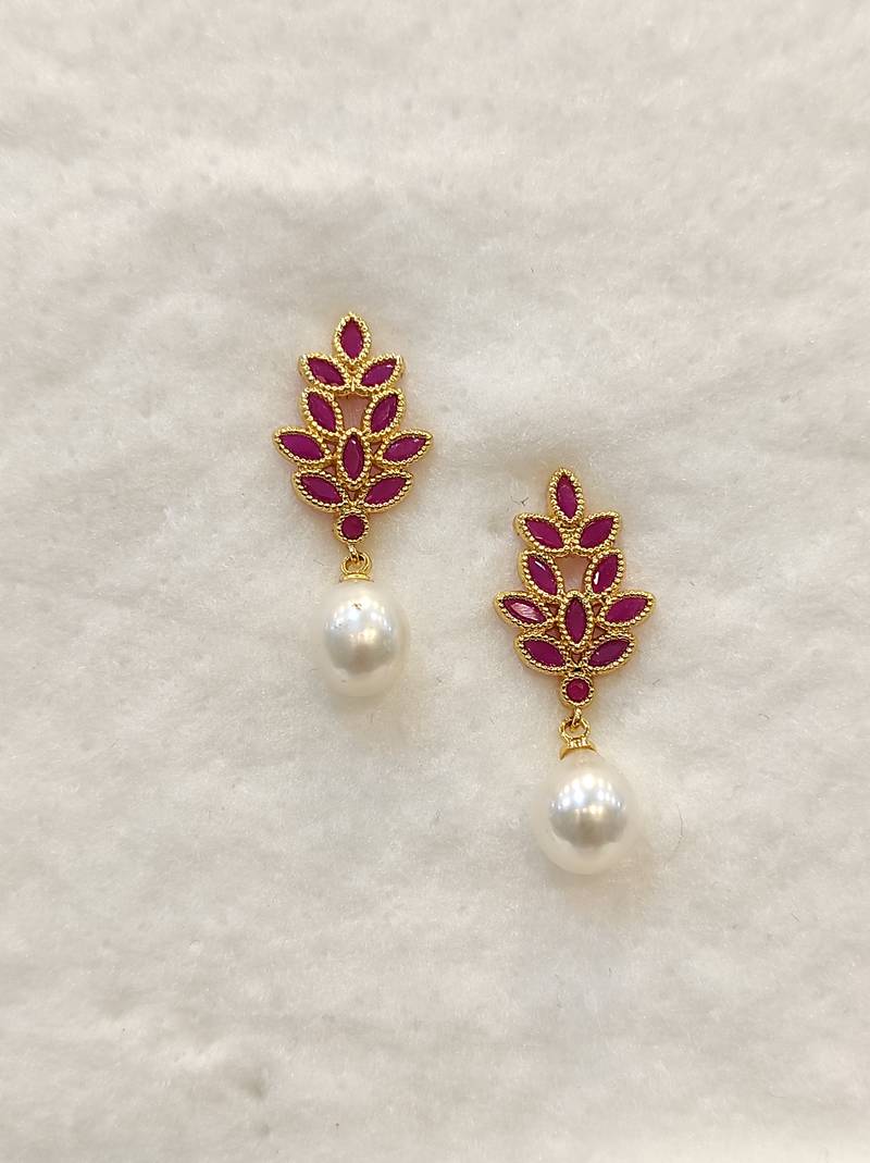 White pearl earrings