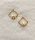 White pearl earrings