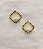 Green pearl earrings
