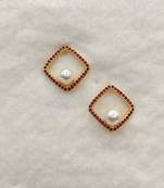 White pearl earrings
