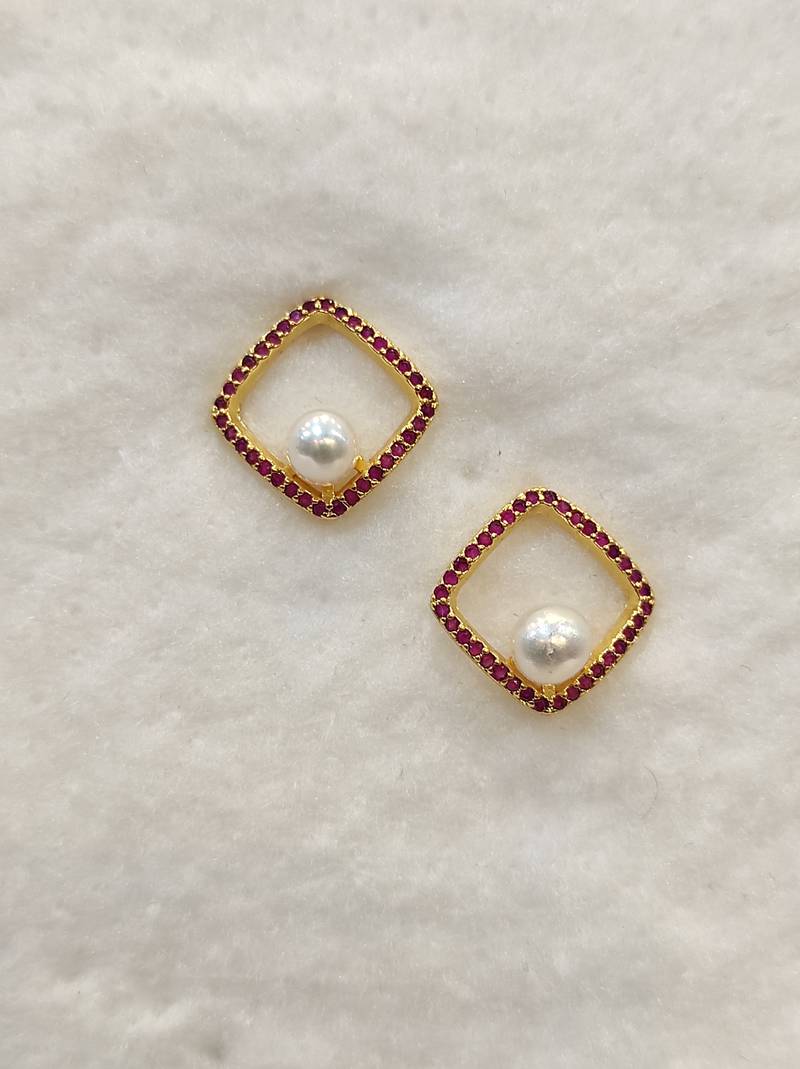 White pearl earrings