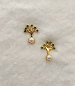Green pearl earrings