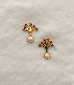 White pearl earrings