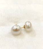 White pearl earrings