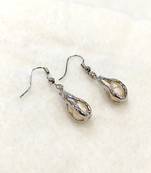 White pearl earrings
