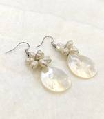 White pearl earrings