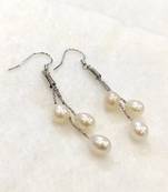 White pearl earrings