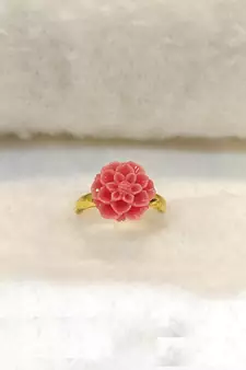Pink coral rings