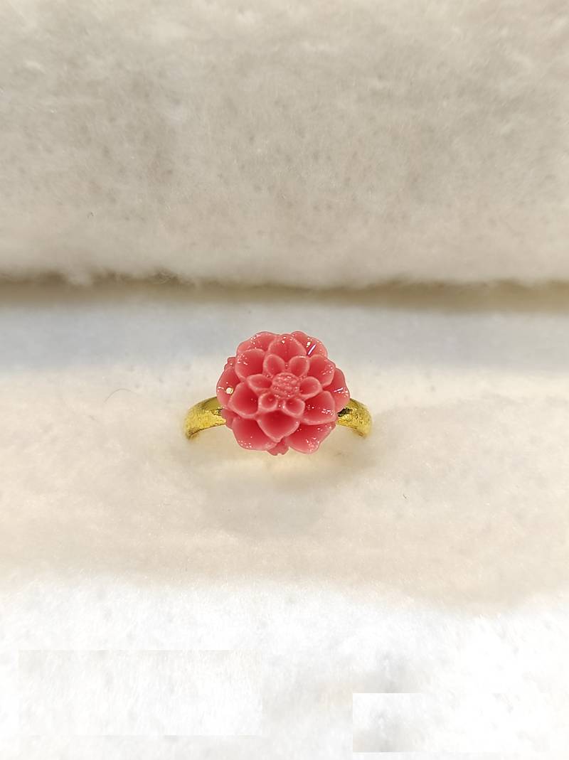 Pink coral rings