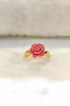 Pink coral rings