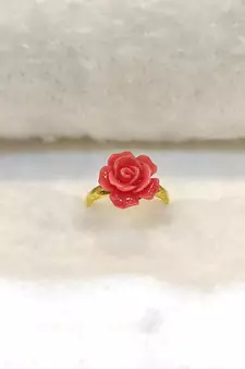 Pink coral rings