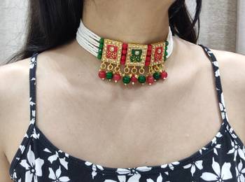 Maroon & Green Choker Set 2