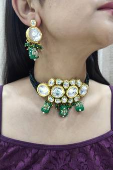 Green Kundan Choker Set