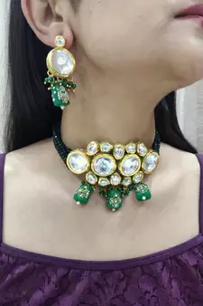 Green Kundan Choker Set