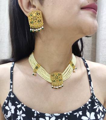 Green Jadau Necklace Set 1