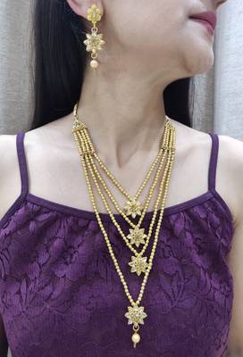 Golden Layered Necklace Set 1