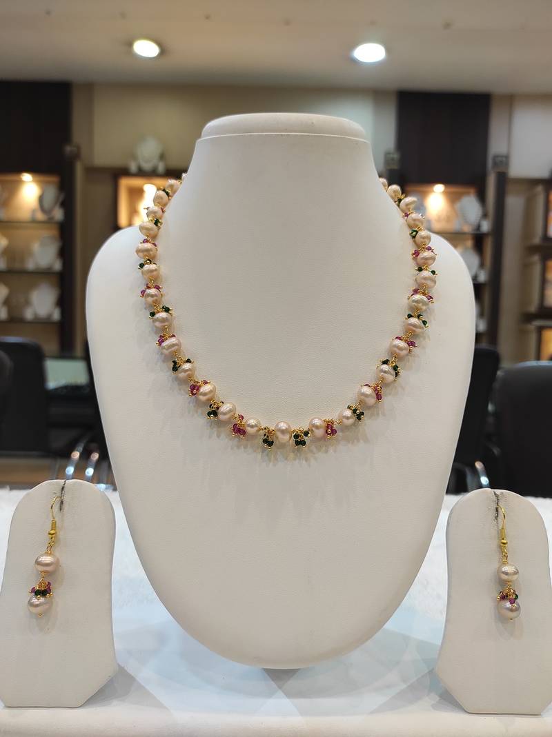 Multicolor pearl necklace-sets