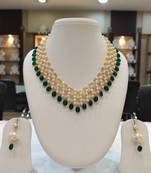 Green pearl necklace-sets