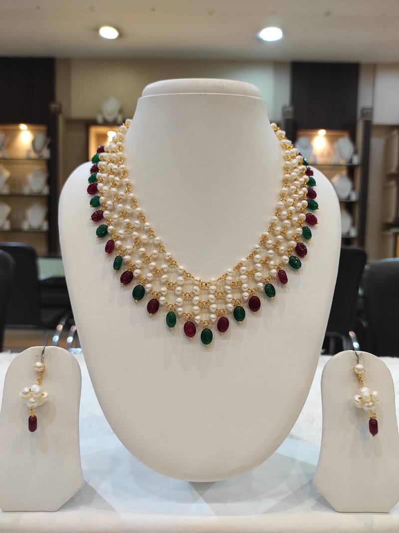 Multicolor pearl necklace-sets
