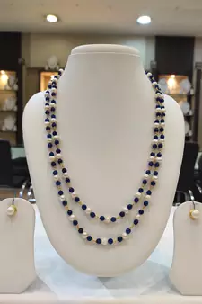 Blue pearl necklace-sets