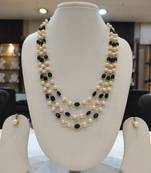 Green pearl necklace-sets