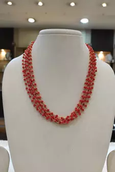 Red coral necklace-sets