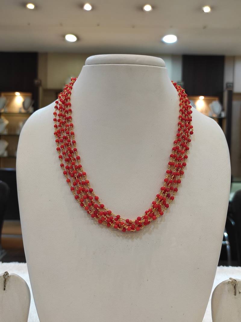 Red coral necklace-sets
