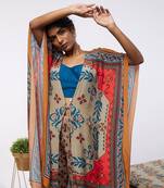 Elements Printed Co-Ord Set With Kaftan Jacket