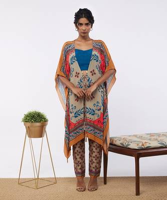 Elements Printed Co-Ord Set With Kaftan Jacket 2