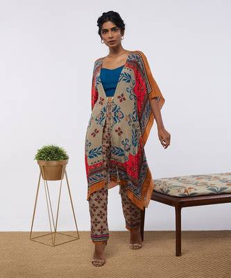 Elements Printed Co-Ord Set With Kaftan Jacket 3