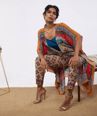 Elements Printed Co-Ord Set With Kaftan Jacket 5