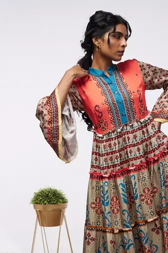 Elements Printed Tiered Dress