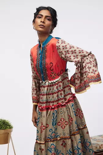 Elements Printed Tiered Dress