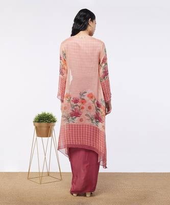 Blooming Bud Printed Drape Skirt Set With Jacket 4